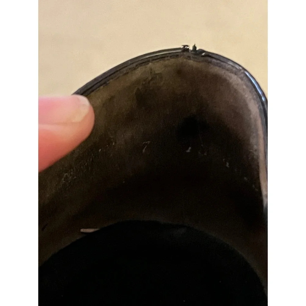 Paul Green Women's Charlie Patent‎ Leather Lug Sole Loafers Dark Brown- Size 8